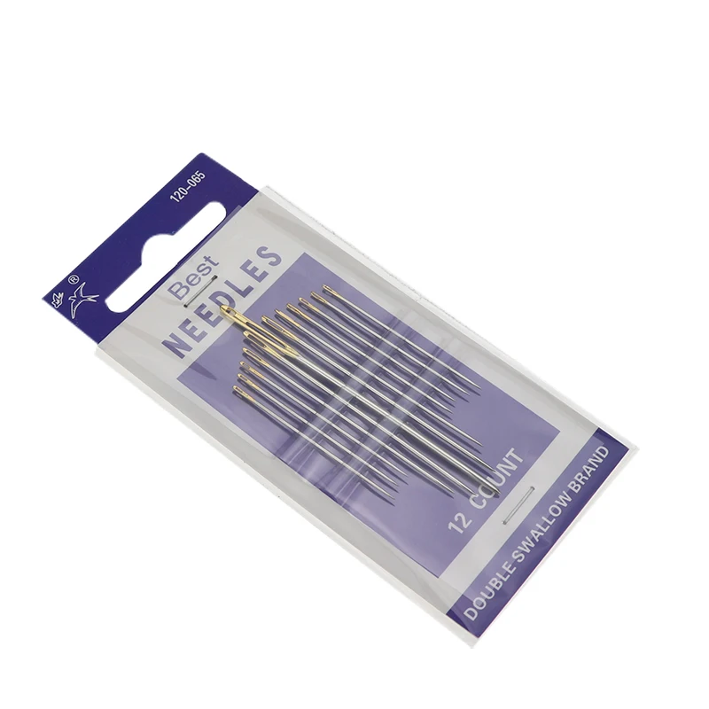 12PCS Leather Hand Sewing Needle Gold Eye Embroidery Needles Tapestry Home Wool DIY Sewing Tool 120-065