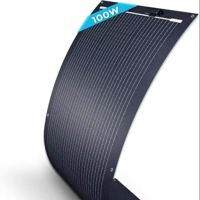 Side-by-side comparison of rigid, flexible, and foldable 100W monocrystalline solar panels