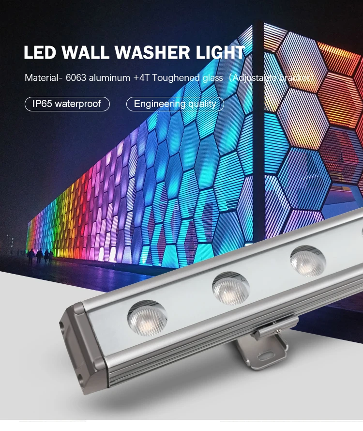 High quality DMX ip65 facade outdoor 12watt 18watt rgbw led wall washer light