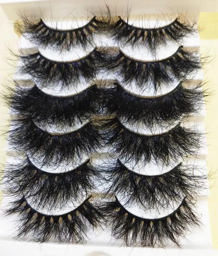 

Super Fluffy 25MM 3D Mink Eyelash Custom Logo Eyelash Case Extra Dramatic Long Thick Curl Mink Eyelashes, Natural black