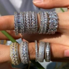 Sevenajewelry SAR55012 卸売ラウンド形のスターリングシルバー 925 cz リング、ダイヤモンド婚約結婚指輪の宝石