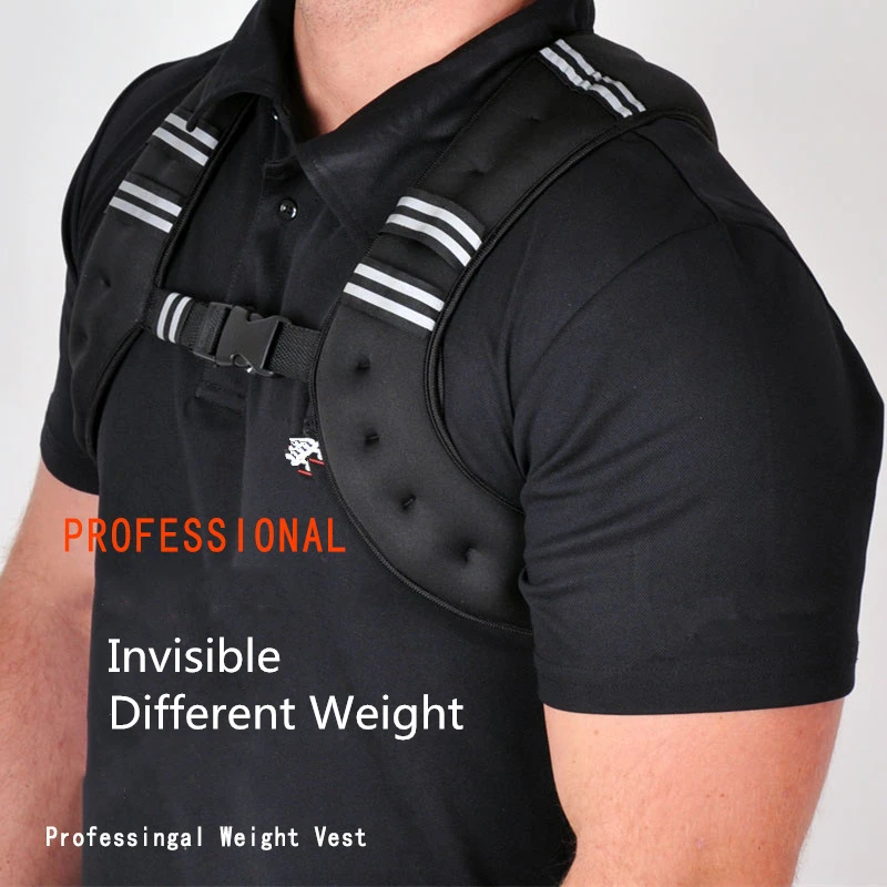 Black Adjustable Buckles Tactical Assault 5KG Weight Loss Training Jacket Sand Weight Vest.jpg