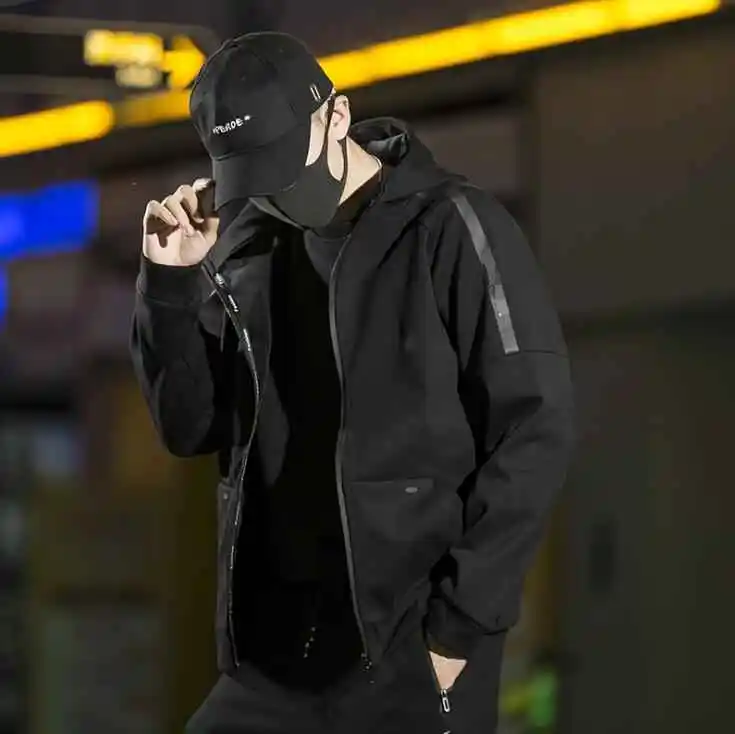 Autumn and Winter Sweater Mens Hoodie Jacket Youth Zipper Cardigan for Man