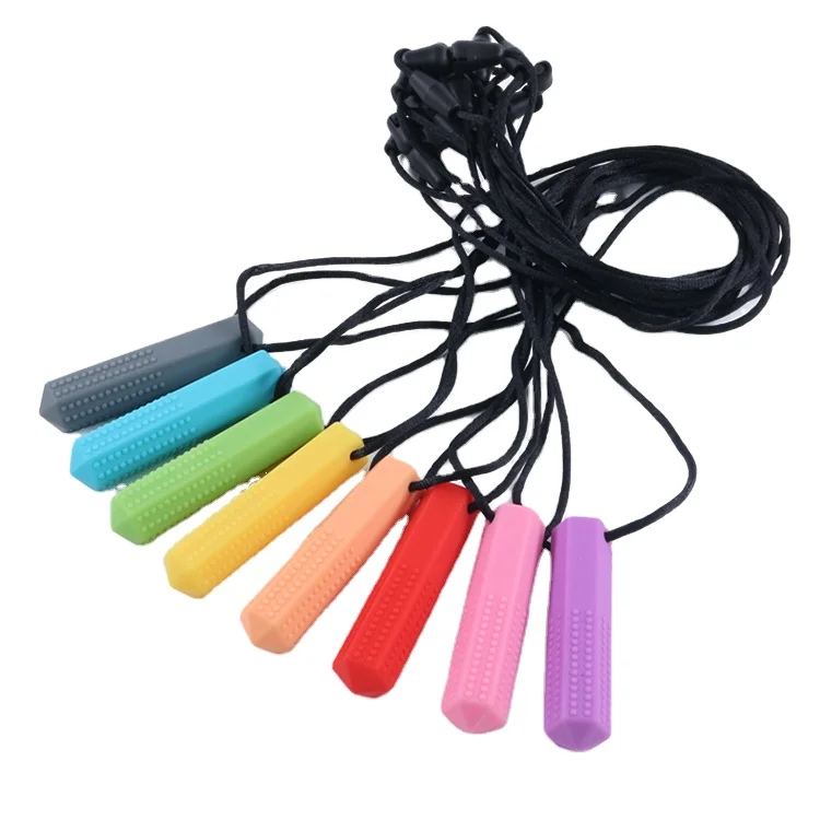 
Silicone Chewy Brick for Kids with ADHD, Teething, Autism, Biting Needs Sensory Chew Bricks Pendant silicone teether necklace 