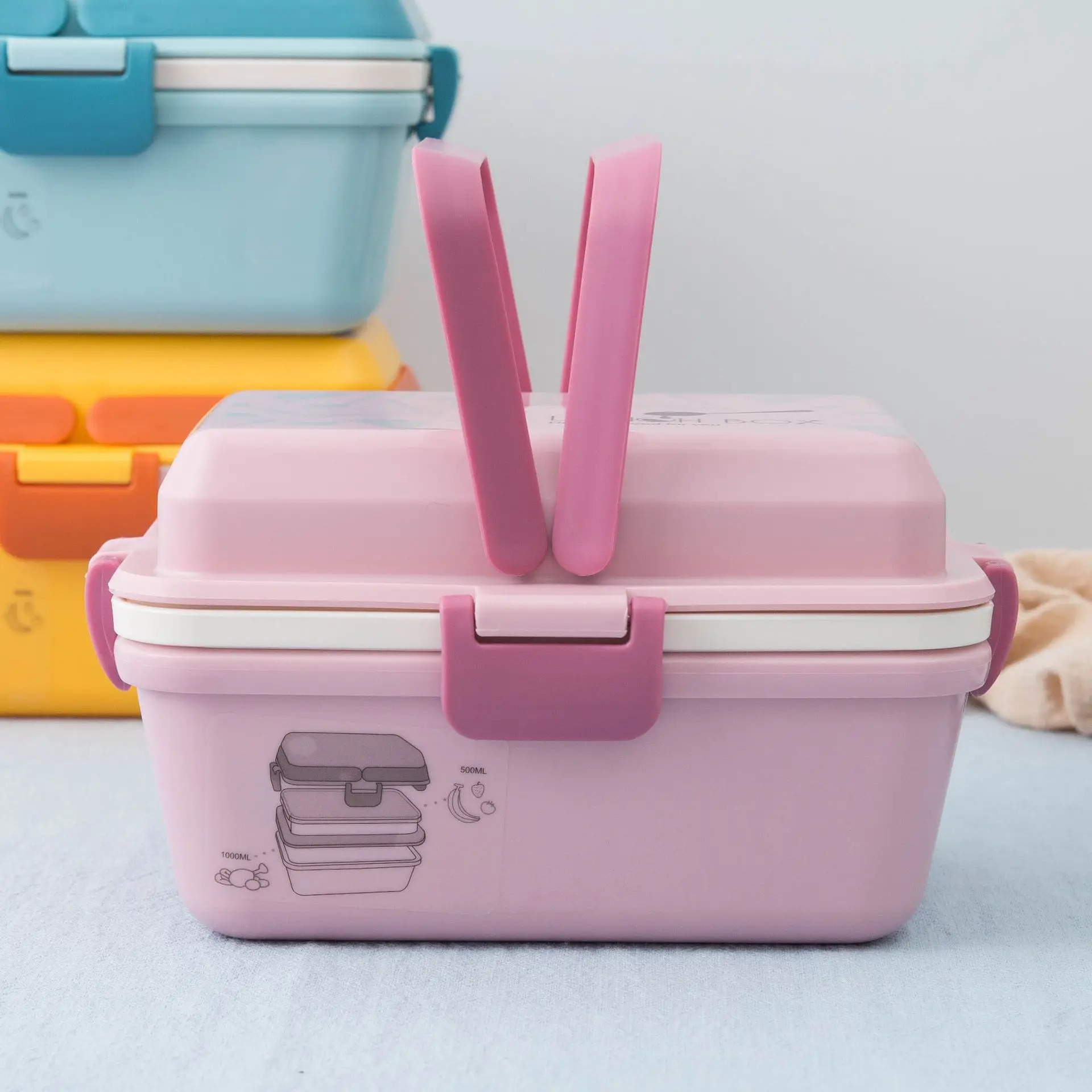 1500ml Romantic Lunch Box Food Container Microwave Safe Bpa Free Kid