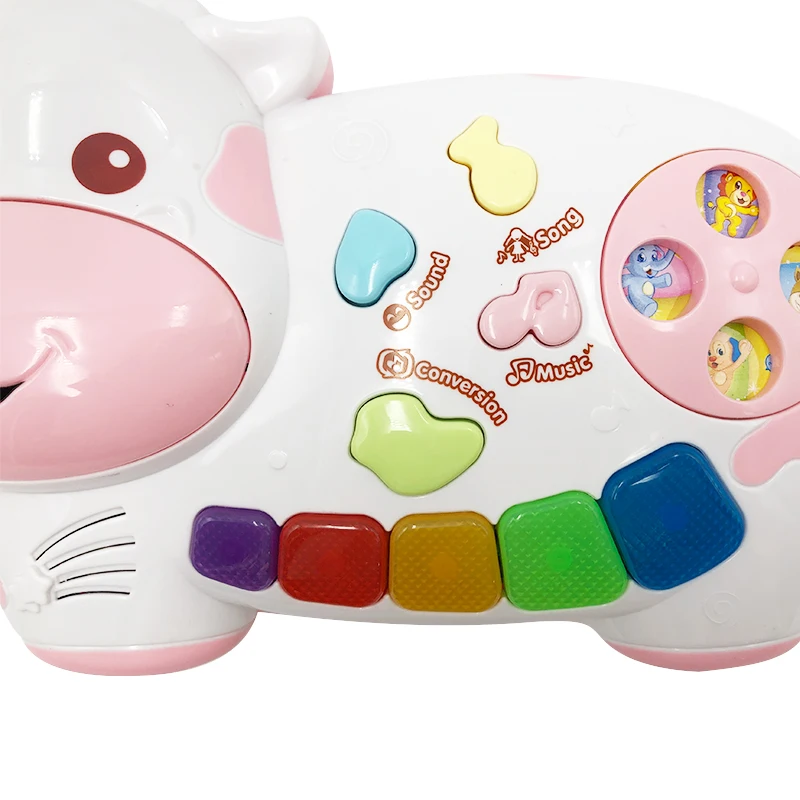 Cartoon Cow Music Piano Toy Educational Fun For Babies