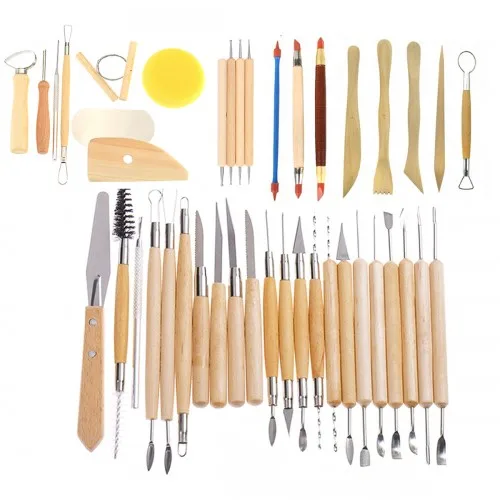 42pcs Wooden Clay Modeling Tools Set With Colorful Box - Buy Pottery ...