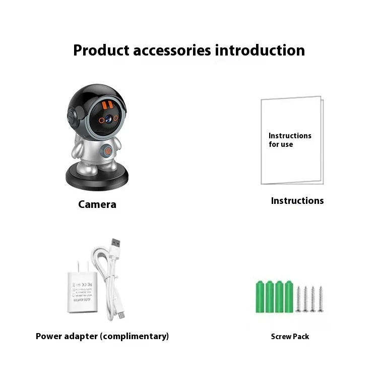 Cloudbirds V360pro 3MP Cartoon IP Camera Wide Angle Dual Rotation 360*60 Ptz Sensor One Click Call Track Cloud Data Cute Robot