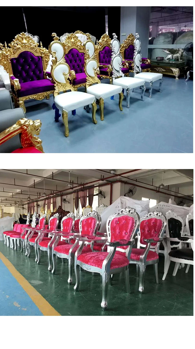 Luxury Royal Cheap King Throne Chair Pink Wedding Chair For Bride And