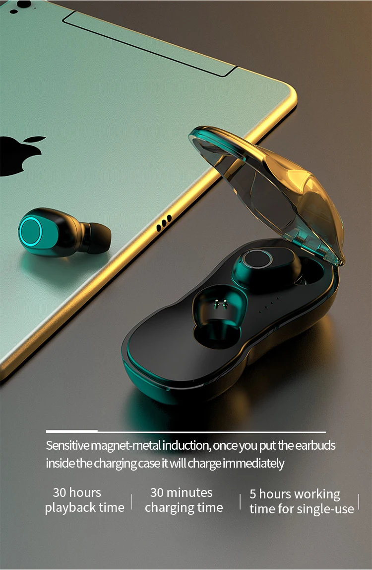 Product Trending True Bluetooths 5.0 TWS Earbuds Earphones D-001 With Charging Bank - ANKUX.COM