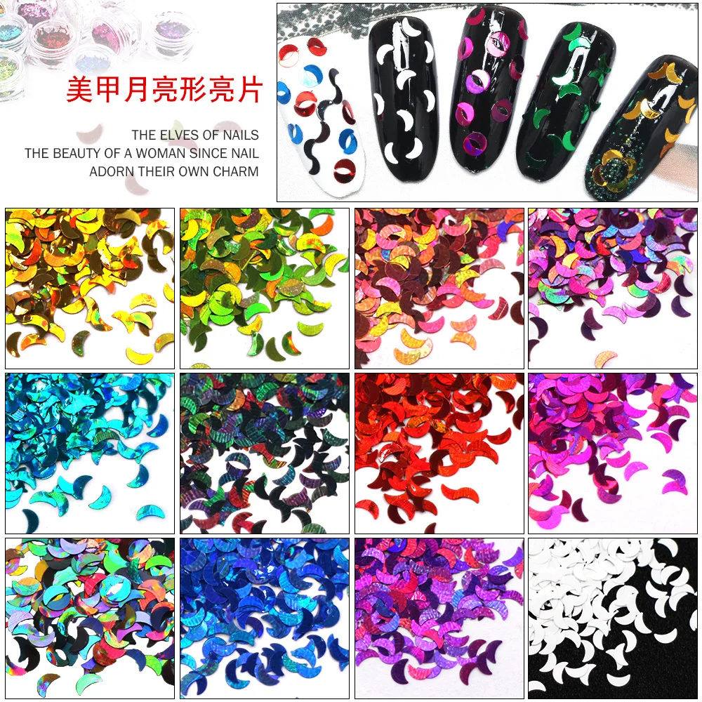 New design 12 Colors Laser Nail Art Sequin Autumn Spangles for Nail Decoration