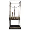 Good quality abstract depressive woman and child in a cage statue