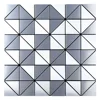 Peel and Stick Triangle Brushed Silver Metal Mosaic Tile for Wall Backdrop