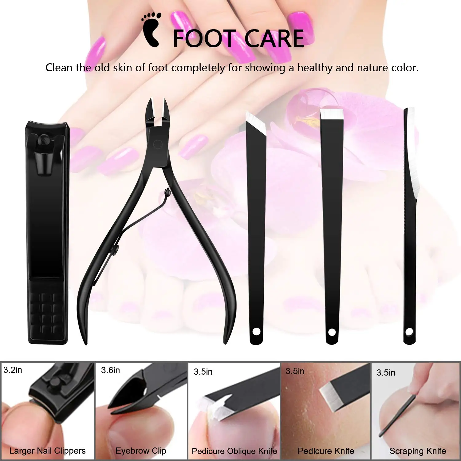 15 Pcs High Precisio Stainless Steel Nail Cutter Pedicure Kit Nail File Sharp Nail Scissors Nail Clippers Sets.jpg