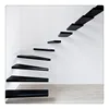 Stainless steel interior staircase design glass balcony railing