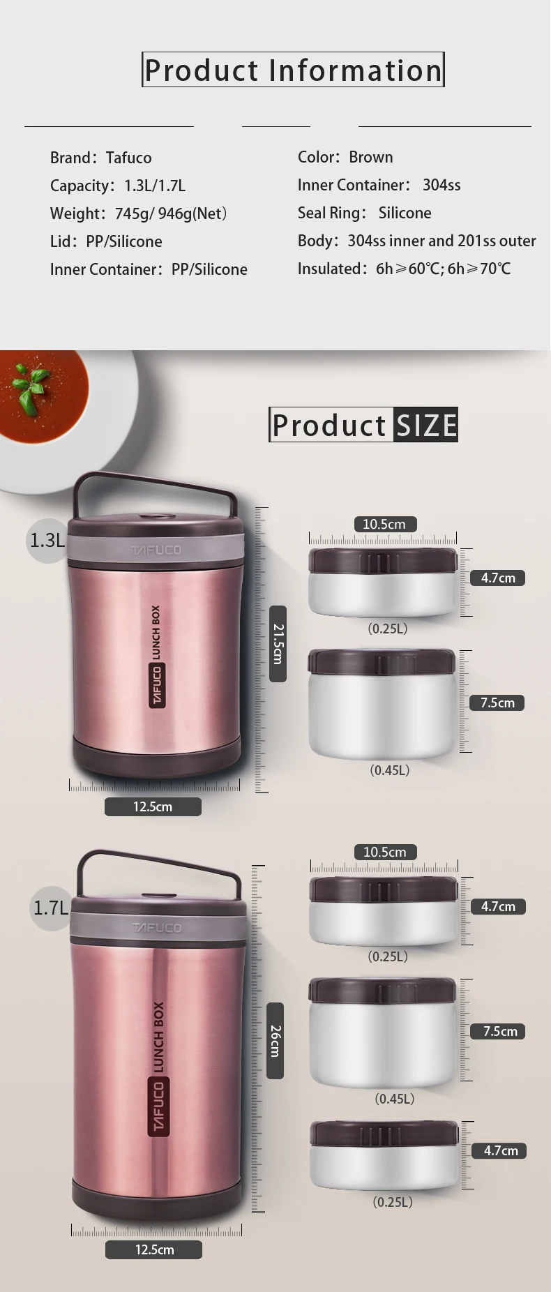 Custom wholesale keep hot 24 hour thermos mini tin tiffin carrier insulated 304 stainless steel kids bento lunch box