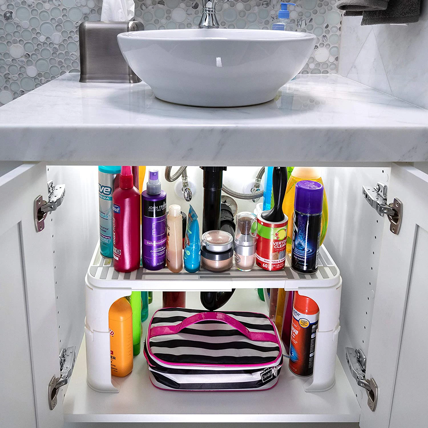 Under Sink Organizer And Storage Bathroom Under The Sink Organizer Kitchen Under Sink Shelf Expandable Height Depth Width Buy Under Sink Organizer