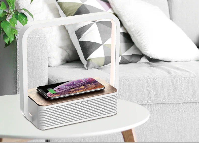 Bedside Led Light Wireless Phone Charger With Bluetooth Speaker Buy