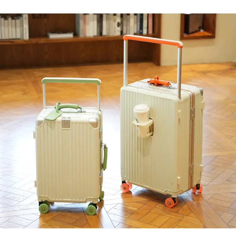 product 26 inch modern aluminum frame luggage box mute spinner large capacity boarding password travel suitcase skating wheels tsa lock-23