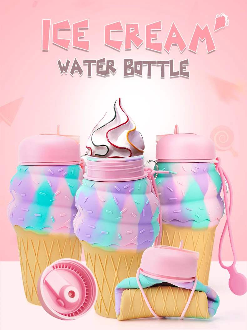 Patent Cream Custom Drinkware Bottles Ice Cream Bpa Free Silicone