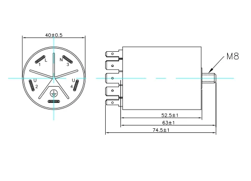 AC Single Phase Power Line Noise Filter 1A-20A 50/60Hz For Household Equipment