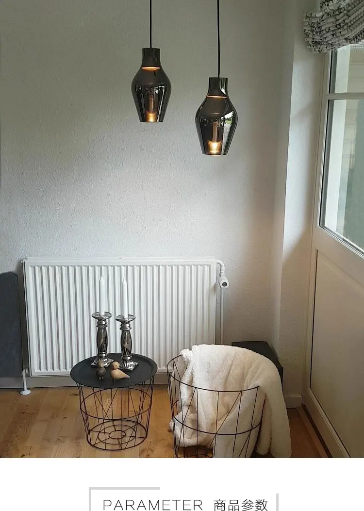 Nordic minimalist glass chandelier gold color hotel dinning room pendant led light modern