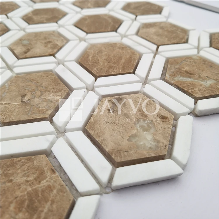 China Suppliers Home Decoration Marble Mosaic Bathroom Floor Tiles Hot Selling Irregular Mosaic Tiles