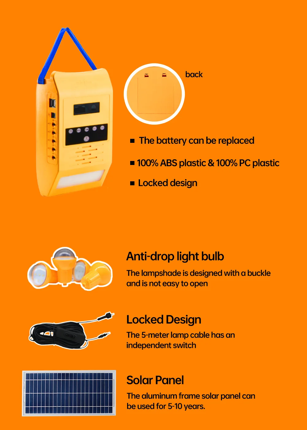Portable Complete Mini Off Grid Solar Energy Home System With Fm Radio