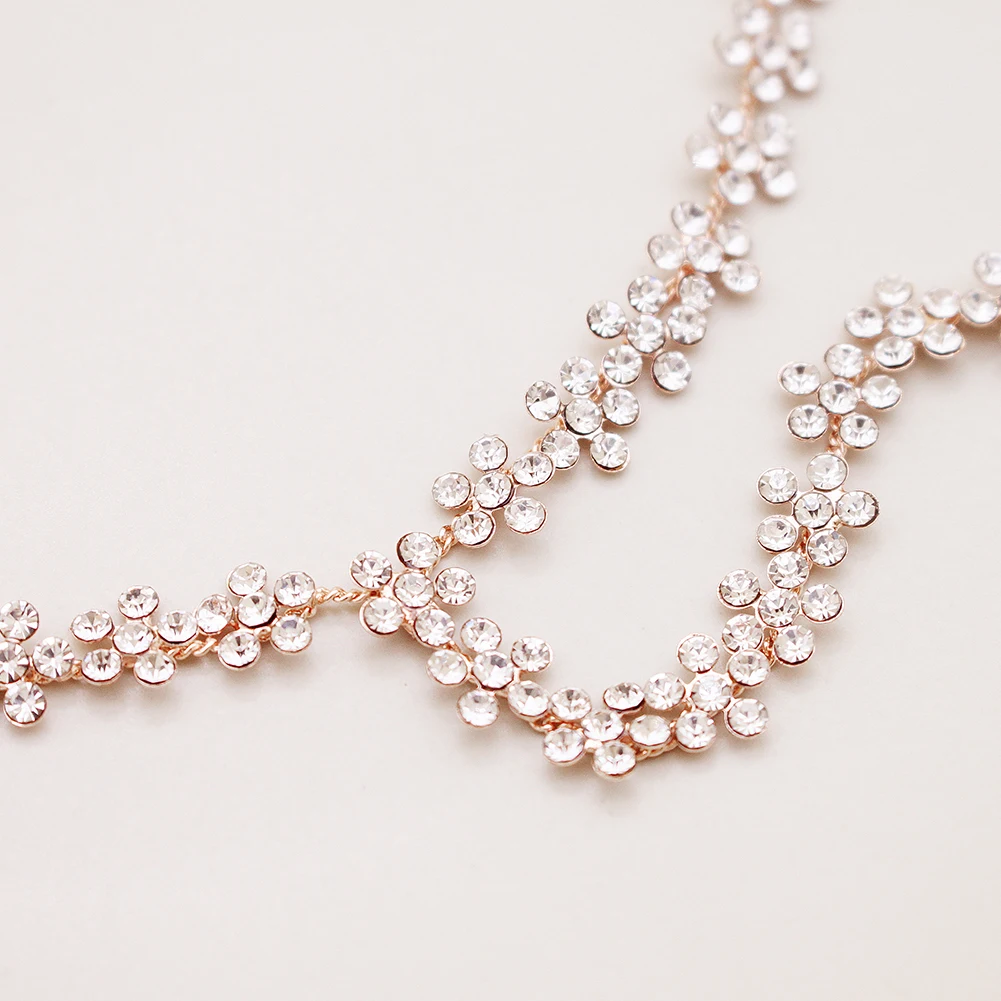 梅花和钻石新娘婚礼项链浪漫婚礼派对配饰女性珠宝