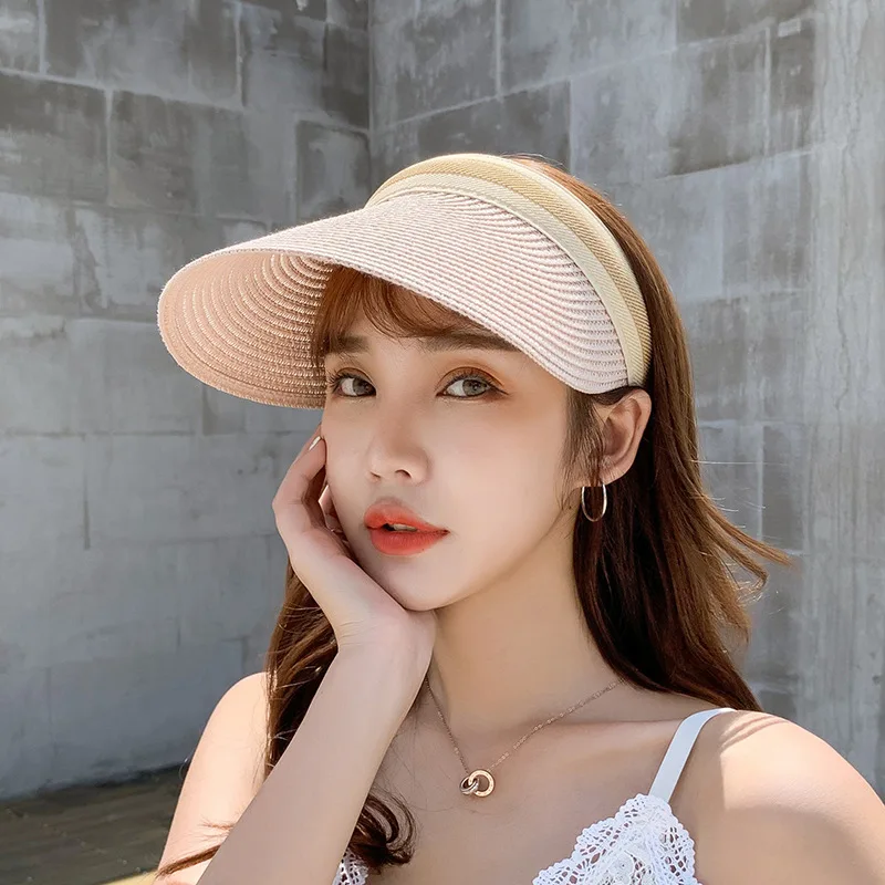 Women Summer Sun Visor Straw Hat Hot Sale Fashion Floppy Evergrowing