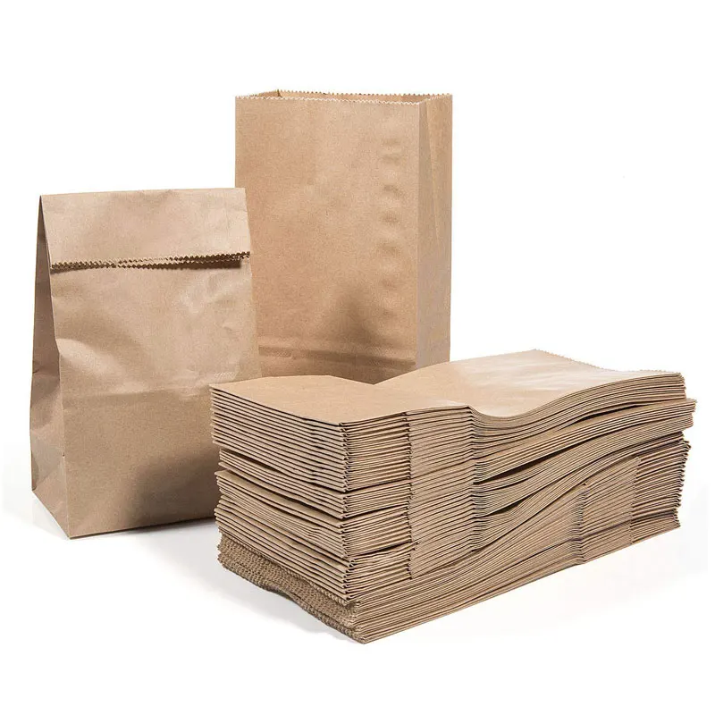 Food Grade Greaseproof Custom Brown Small Wax Coated Kraft Paper Bags