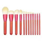 工場送料無料プライベートラベルメイクブラシセット 12 個プレミアム化粧ブラシ Brochas セット Maquillaje 12 個