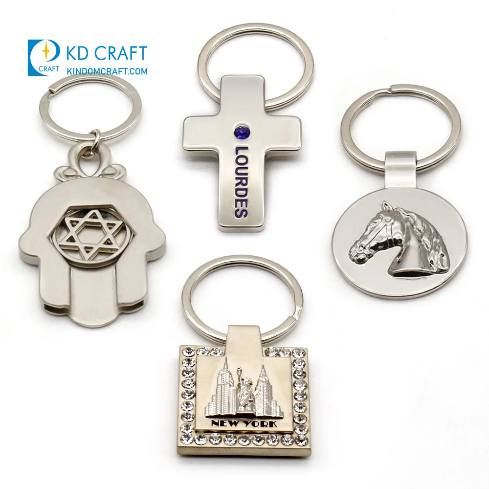 Bulk Buy China Wholesale Customized Shape Metal Keychain In Shiny Silver ,  Customized Logo Design Are Wellcome $0.4 from MinHon Gifts & Premiums Co.,  Ltd