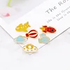 Different Bulk Kawaii Rocket Design Metal Soft Enamel Pin Gold Airplane Spaceship Badge Lapel Pin
