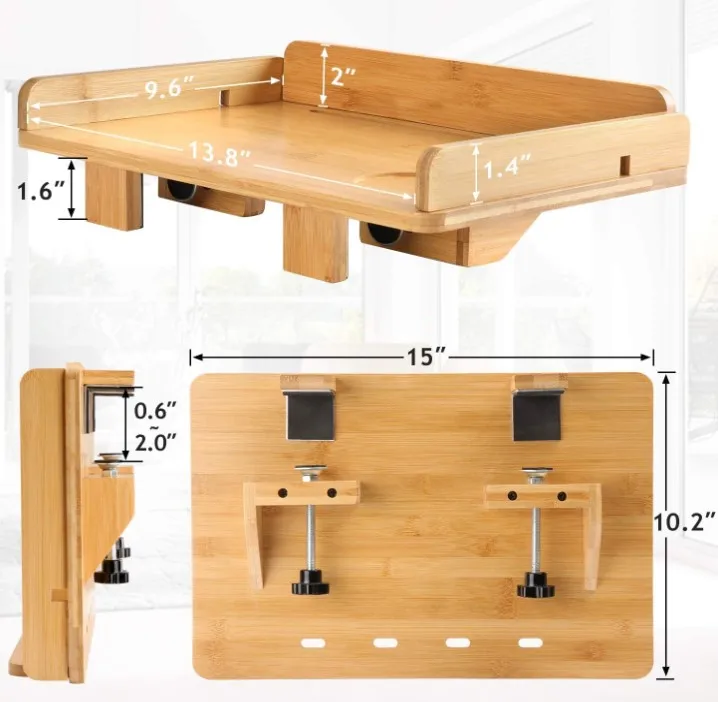 
Original Bamboo Organizer Table Tray Bedside Shelf For Bed 