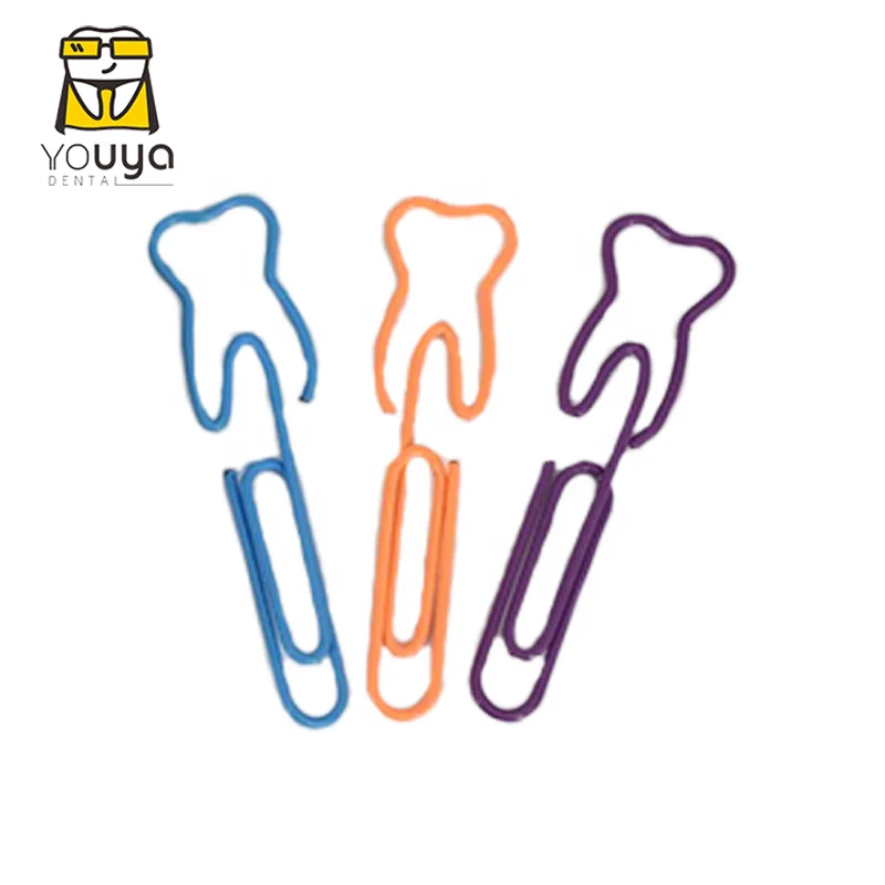 Oem Wholesale Tooth Shaped Paper Clips Metal Clips For Dental Gift