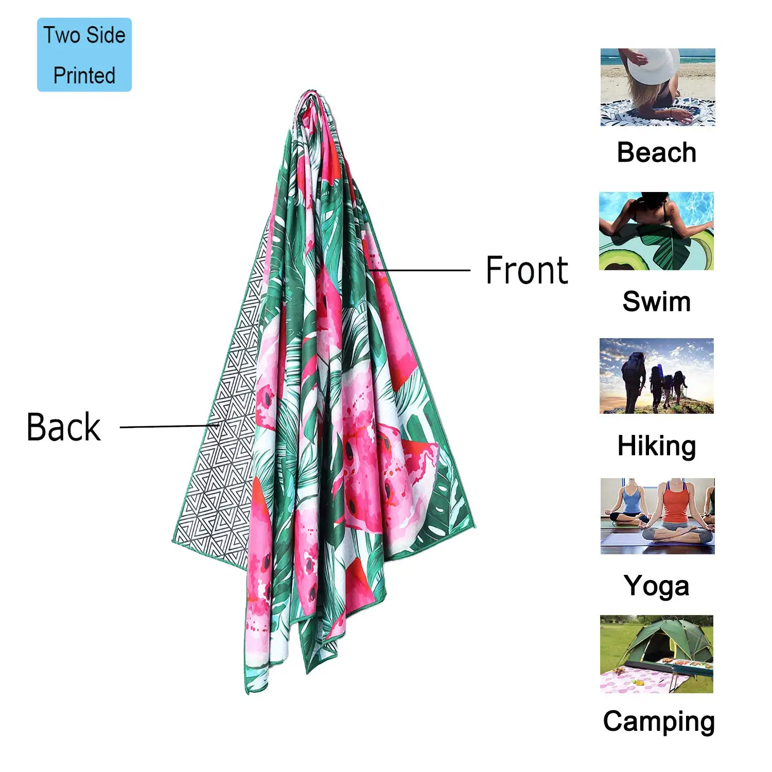 Microfiber recycled polyester Oversized Extra Large Sand Free Quick Dry Lightweight beach towel