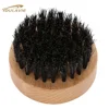 OEM Small Round Beard Brush Wooden Boar Bristle Men Brush