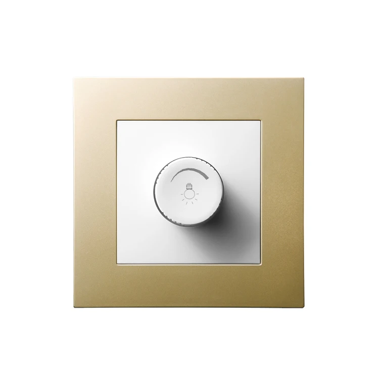 Jasmart High Quality  Luxury Gold Wall Switch 500w Lighting Dimmer Switch