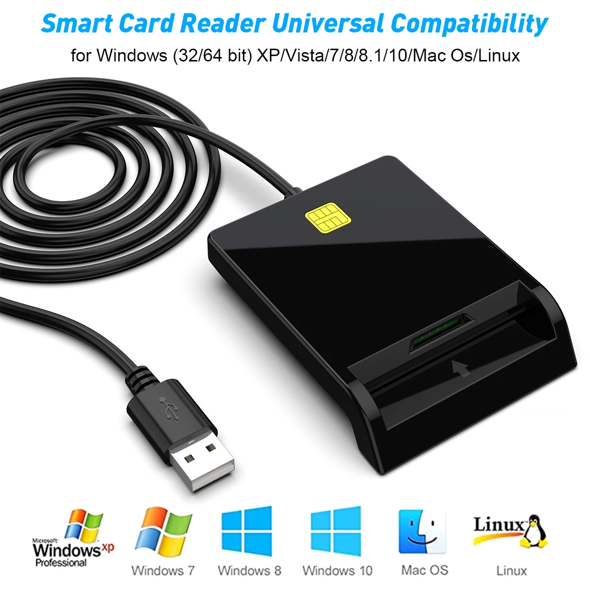 Rocketek credit card reader smart usb contact evm smart card reader - ANKUX.COM