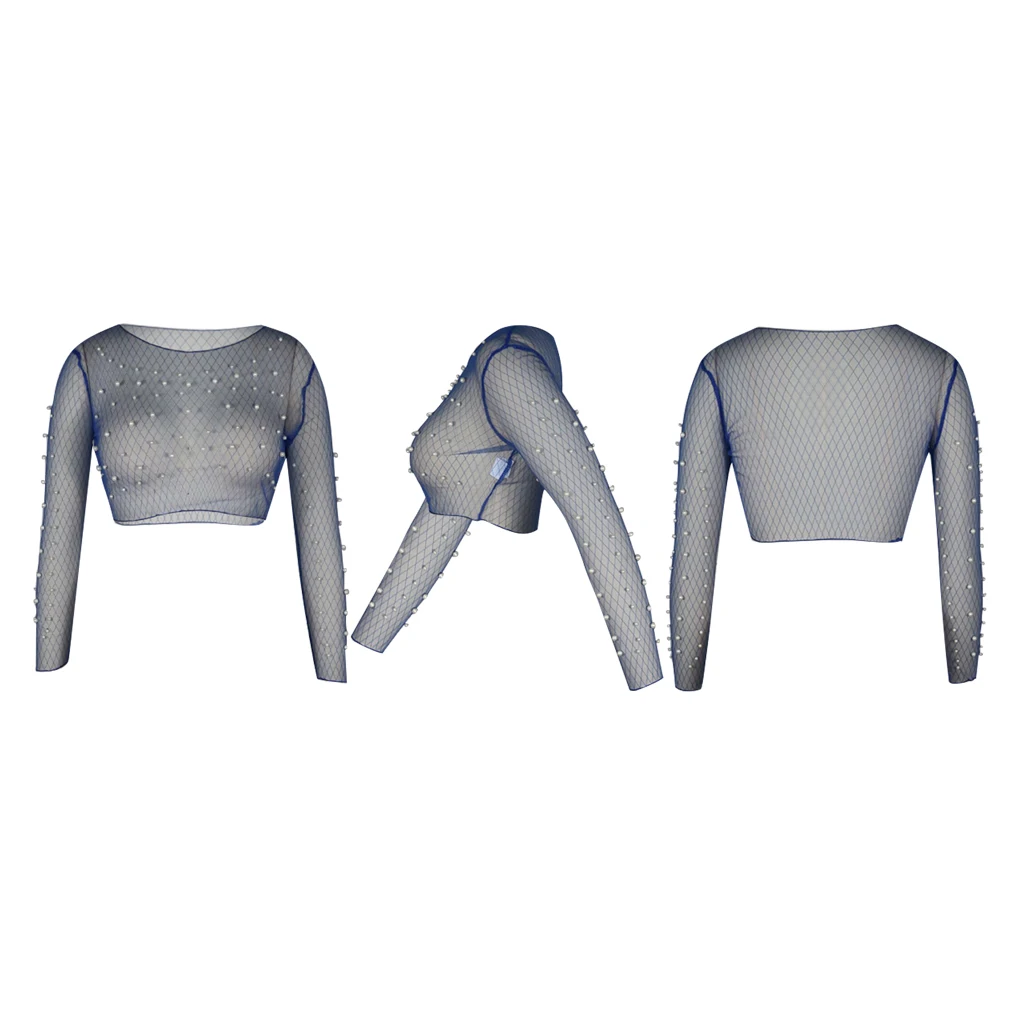 blue fishnet shirt