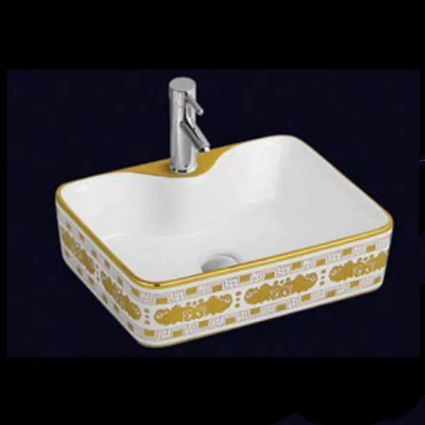 Popular Table Top Golden Wash Basin In Bathroom Fixture