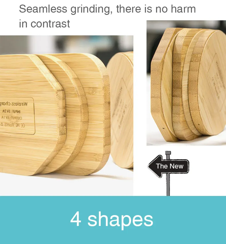 Wireless Charging 2020 NEW Hot Selling Portable Universal Wooden Wireless Phone Charger Fast Charging  Customized Mobile Power