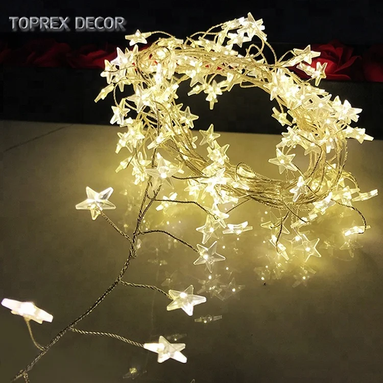 148 LEDs warm white led star decoration christmas string fairy lights