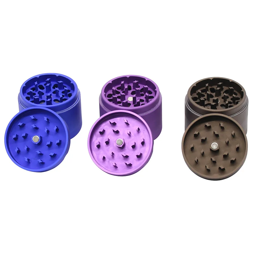 50mm 4 parts smoke grinder with carved cover Aluminum alloy herb weed grinder