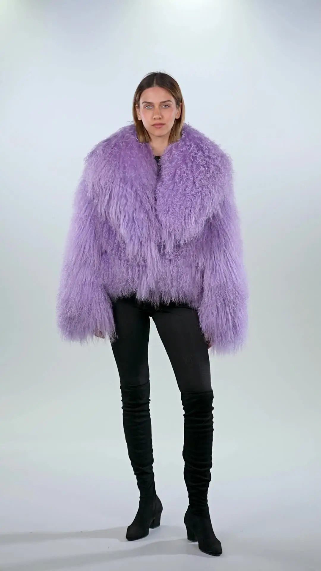 Luxury Women Sheep Jacket Sheepskin Clothing Mongolian Lamb Fur