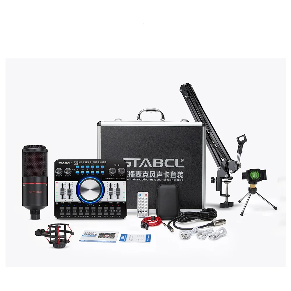 STABCL 2020 New Hot Selling Audio Interface External Sound Card Studio Recording Live V3 Soundcard Set