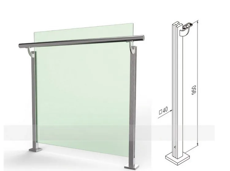 Tempered safety glass Aluminum alloy glass handrail aluminium balustrade system