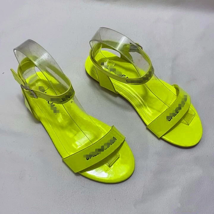 neon green flat shoes