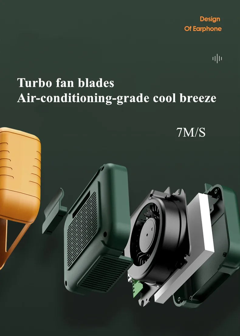 2021 New Waist Usb Portable Outdoor Cooling Neck Belt Hanging Hand